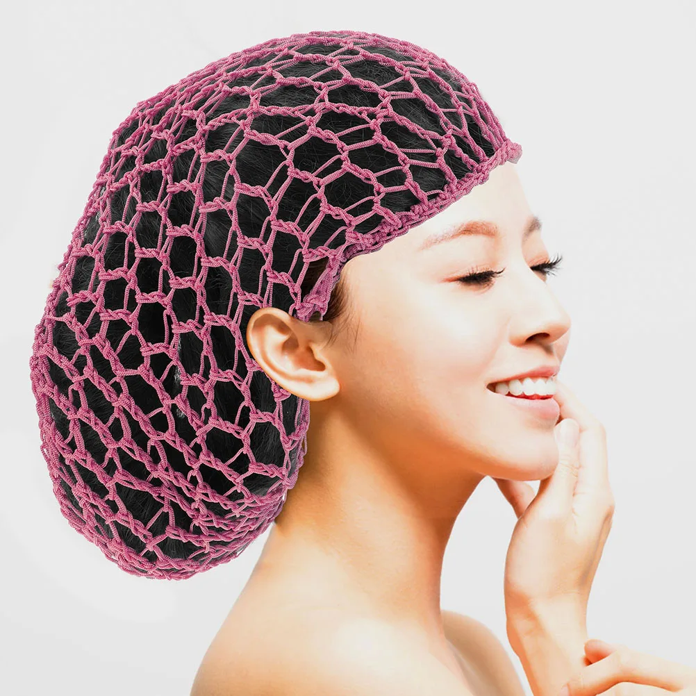 

4 шт., вязаные крючком сетки для волос, дышащая сетчатая шапка ручной работы для женщин, длинные волосы, мягкие прочные ночные шапочки для сна, шапки для ванны