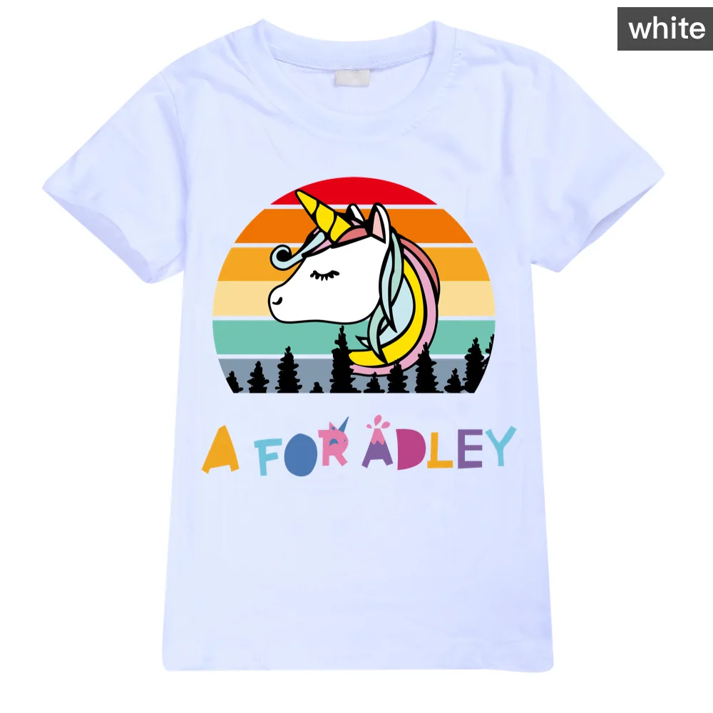 Cartoon A for Adley Clothes Kids Cotton T Shirt Baby Girls Summer T-Shirt Junior Boys Fashion Tops Children Short Sleeve Tshirts