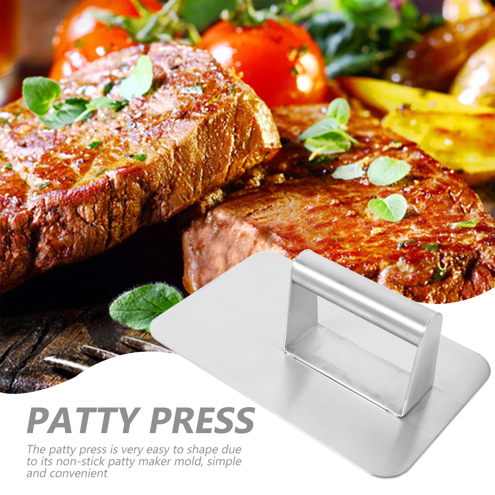 

Stainless Steel Burger Patty Press Heavy Duty Kitchen Burger Press Tool Grilling Meat Shaping Non-Stick Patty Maker Mold