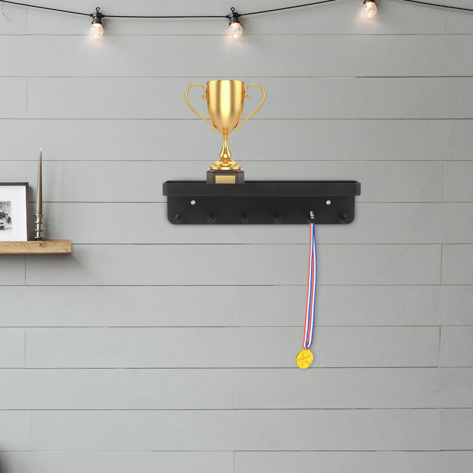 

Medal Holder for Gymnastics Football Running Sports Display Rack Shelf Wall Mountable Storage Solution