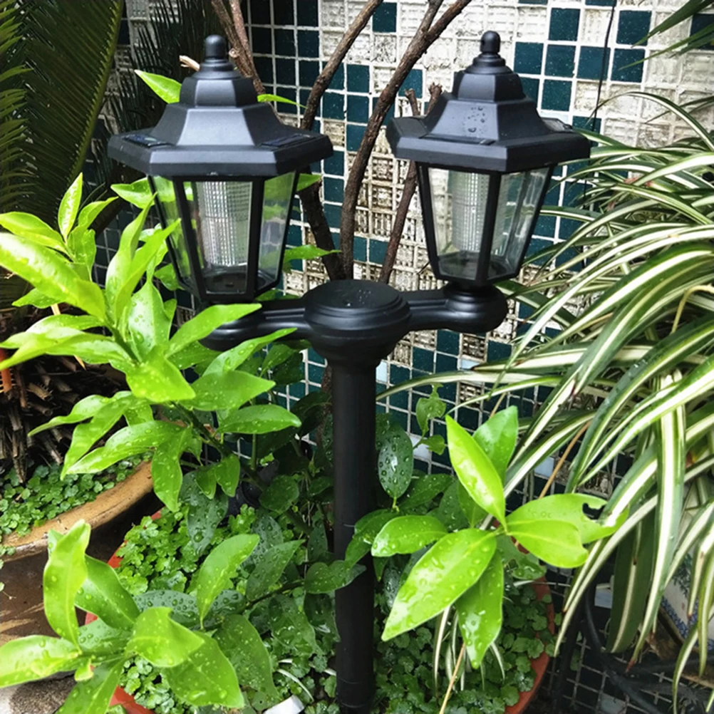 

Solar Lawn Plug Light for Garden Yard Decor Ground Lights Black IP65 Waterproof Dual Head Energy Saving Outdoor Lighting