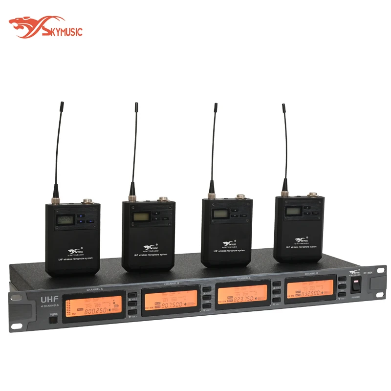 

GT4004-B40 Head Mounted Professional Microphone with PLL Phase Locked Four Channel Wireless Microphone