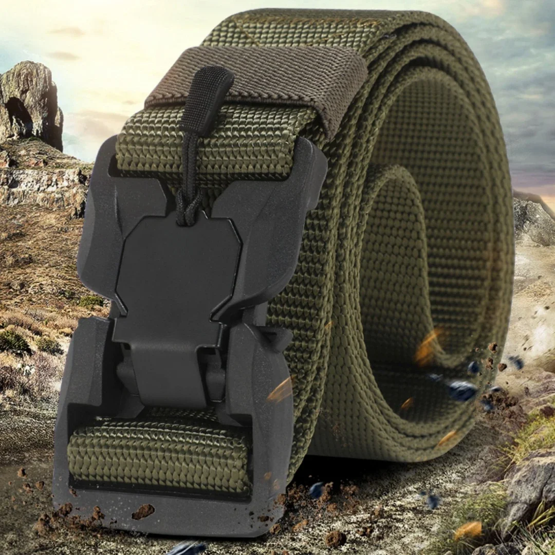 El nuevo cinturón con hebilla de 125cm para hombre, cinturón de nailon trenzado, ligero, transpirable, para ir al trabajo diario, cinturones de moda para hombre