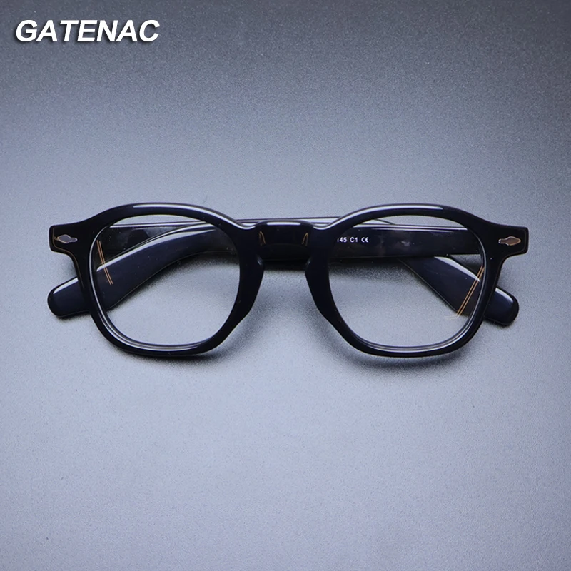 Gatenac Acetate Glasses Frame Men Vintage Square Myopia Prescription Eyeglasses Frame Retro Women Luxury Brand Designer Eyewear