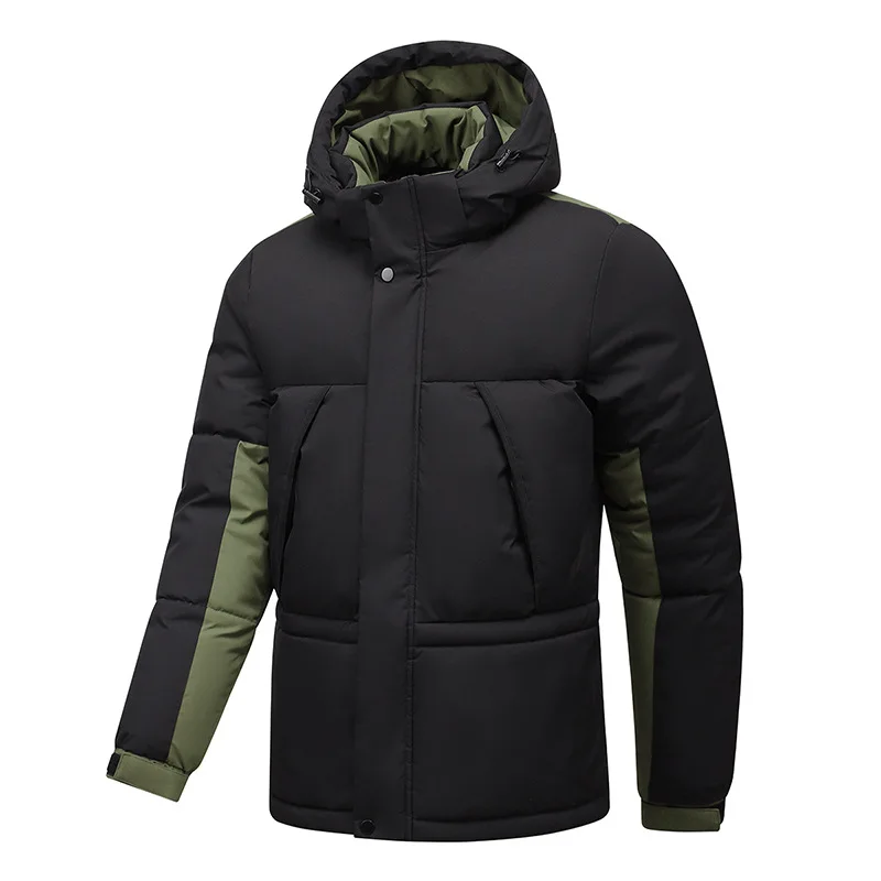 2024 Winter New Warm Thick Fleece Parkas Men Waterproof Hooded Collar Parka Jacket Coat Men Autumn Fashion Casual Parkas Men