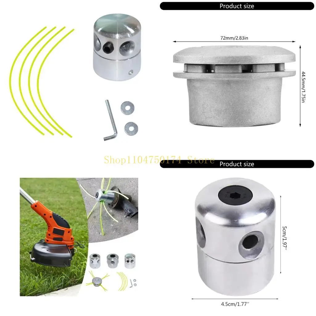 Professional Aluminum Alloy Mower Cutting Head Trimmer Head Compatible for Most Strimmers Accessory Heavy Duty Design Top Sale