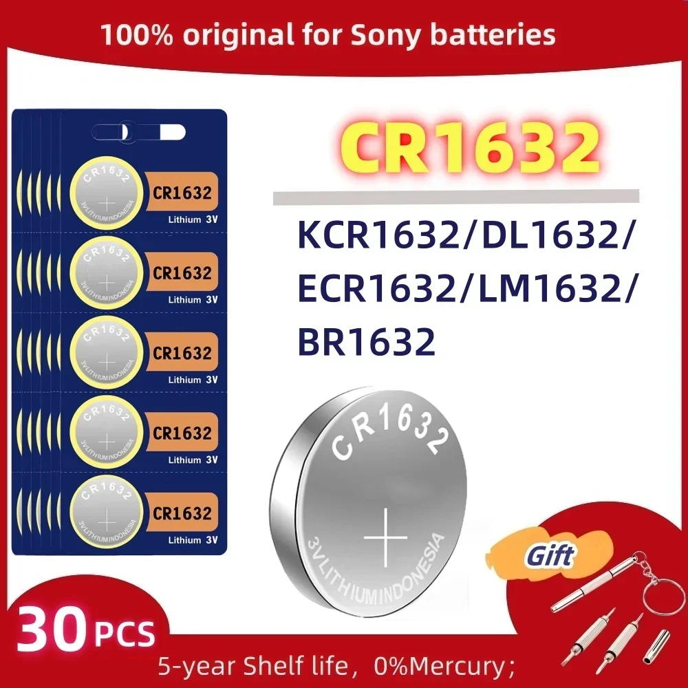 Original For Sony CR2032 Lithium Battery CR2025 CR2016 CR1632 Watch Toy Calculator Car Key Remote Control Button Coin Cells