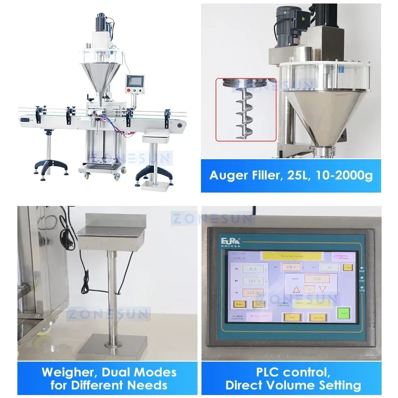 ZONESUN Spout Pouch Packing Auger Filler Band Sealer  Powder Packaging Machine Doypack Filling Equipment ZS-FAL180Z1