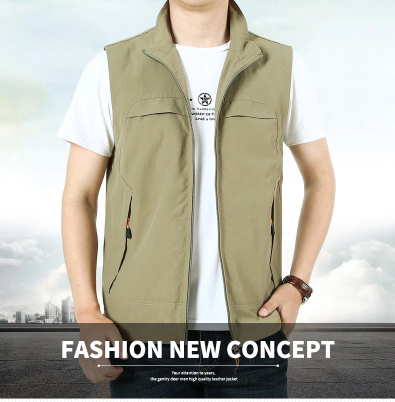 Men's vest export trimming label surplus single cow goods big brand customized stand up collar fleece jacket American style