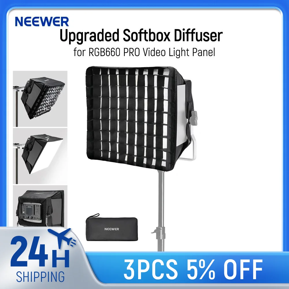 EEWER Upgraded Softbox Diffuser for RGB660 PRO II LED Video Light Panel 12.6