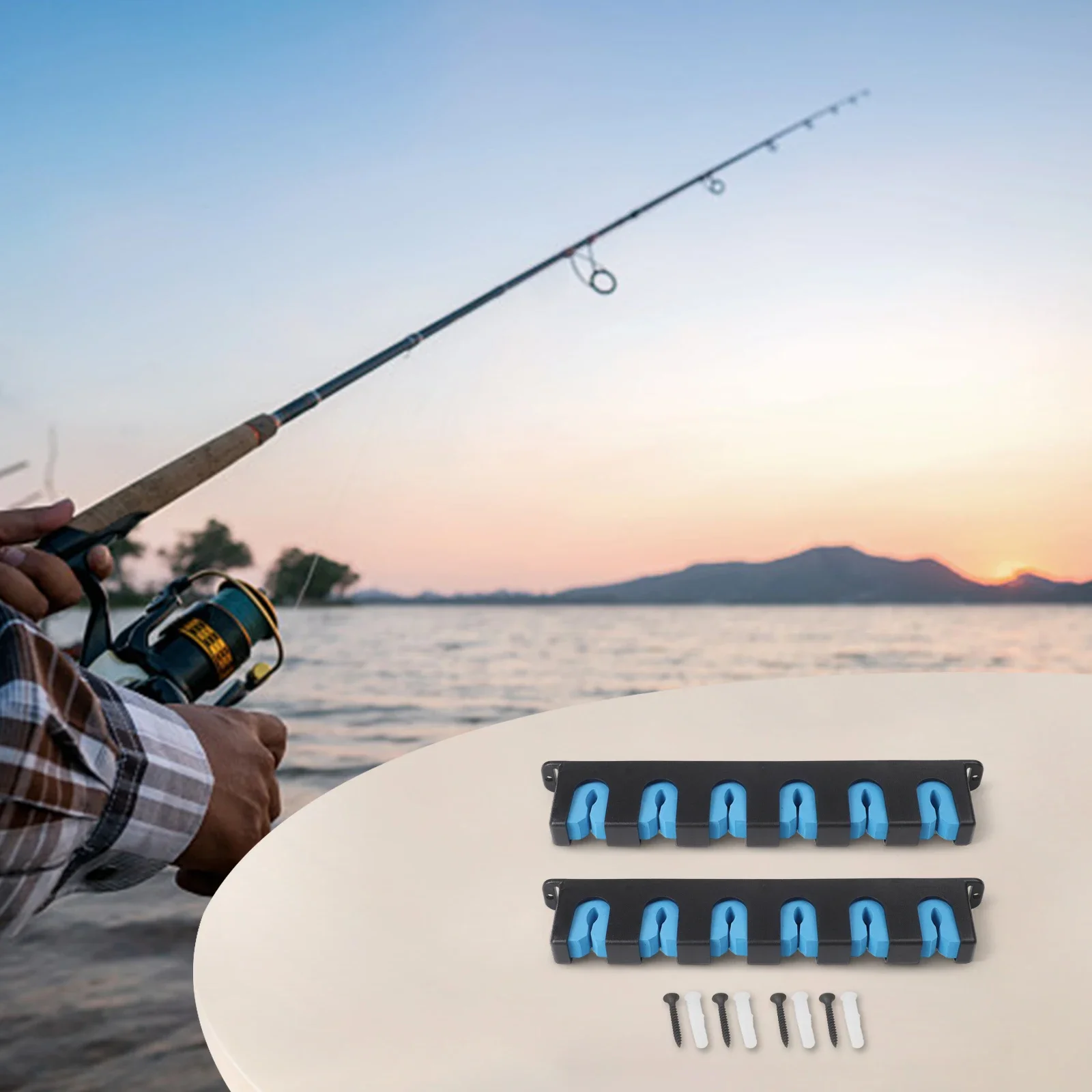 

Горизонтальный держатель для 6 удочек из АБС-пластика и ЭВА, настенная стойка-держатель для удочек, аксессуары для рыбалки