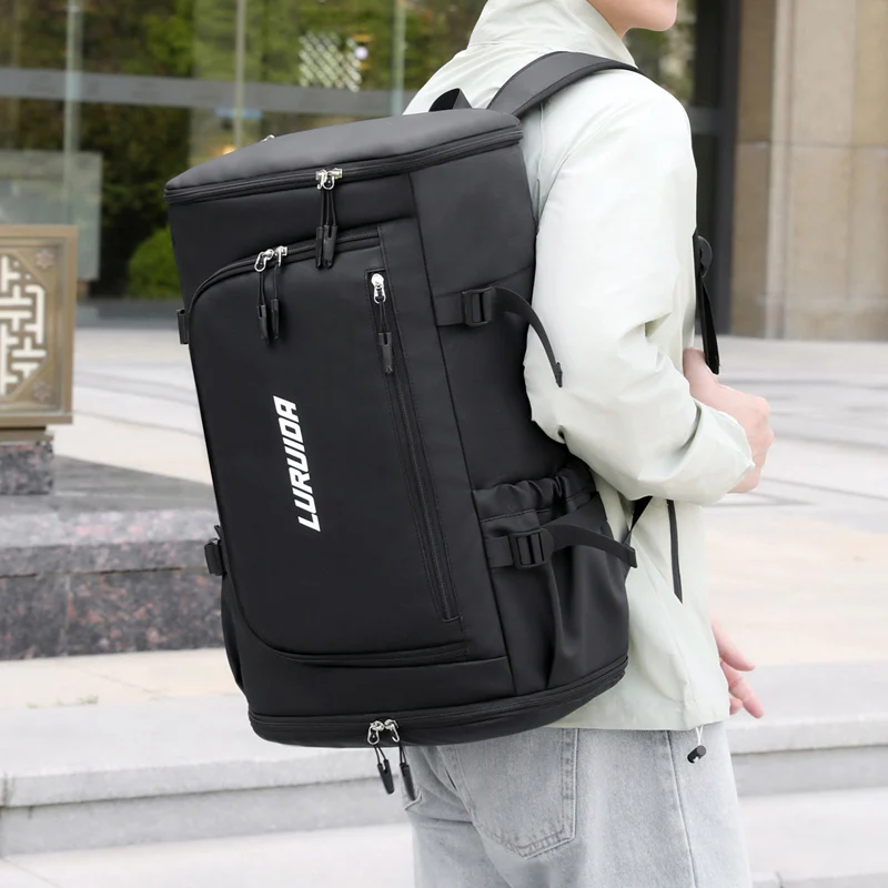 Zaino unisex con apertura grande con scomparto per scarpe indipendente Borsa a tracolla da basket per sport all'aria aperta casual multitasche