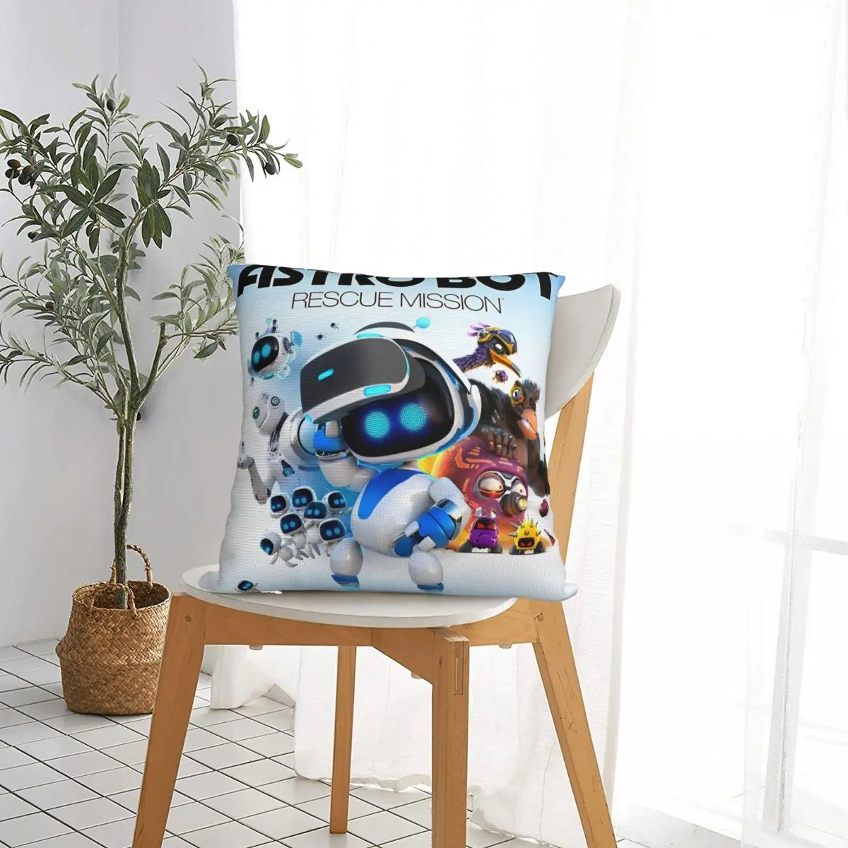 Astro Bot Pillowcase Polyester Cushion Cover Decorative 3D Platformer Video Game Pillow Case Cover Bedroom Wholesale 45*45cm