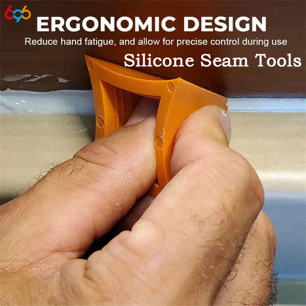 Orange Mini Silicone Caulk Finishing Tool Set Heat‑Resistant Wear‑Proof Home Decoration Kit for Less Hand Fatigue