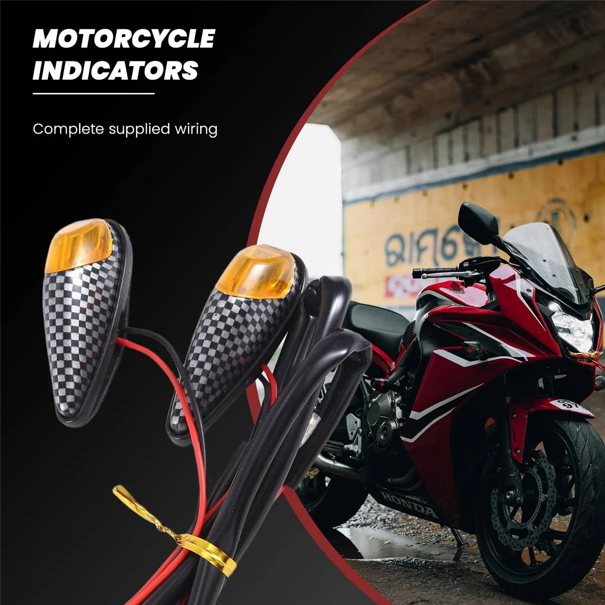 고출력 LED 미니 표시기, 깜박이는 신호등, 2 개 오토바이
