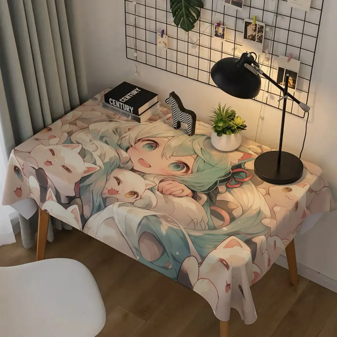 Hatsune Miku Tablecloth Hatsune Miku Project Diva Anime Peripherals Cartoon Cute Bedroom Decorate Desk Dresser Pad Cloth