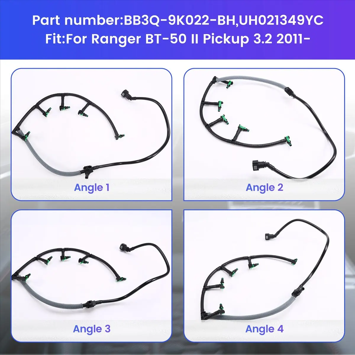 #02L Engine Return Oil Hose,BB3Q-9K022-BH Fuel Retun Line Tank Line Hose Pipe Injector Hose (plastic)