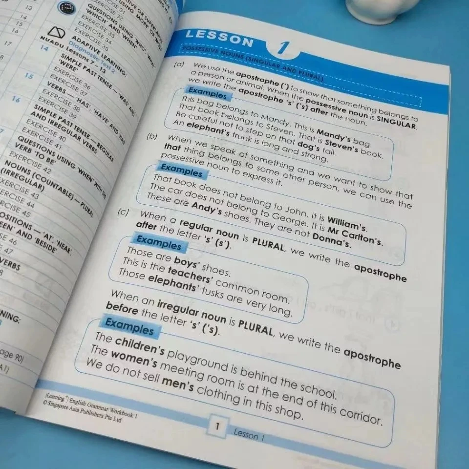 หนังสือเรียนไวยากรณ์ภาษาอังกฤษ1-6เล่มคู่มือการเรียนรู้ของเด็กภาษาอังกฤษอุปกรณ์การเรียนที่บ้านหนังสือสิงคโปร์