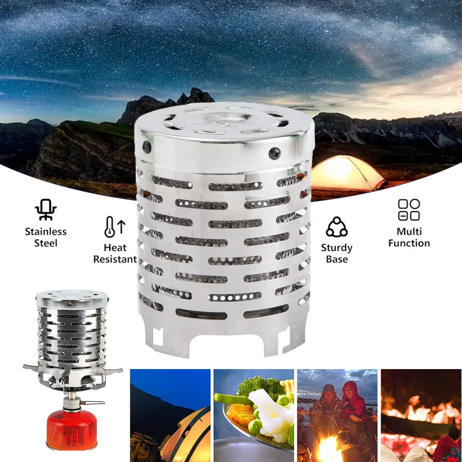 

Портативный мини-обогреватель-лампа для палаток и походов, из нержавеющей стали, с ручкой, для обогрева на открытом воздухе