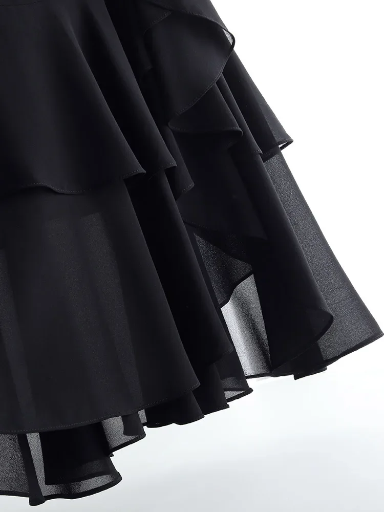 Fashion Irregular Fishtail Chiffon Skirts Elegant High Waist Summer Luxury Party Skirt Female Ruffles Long Skirts