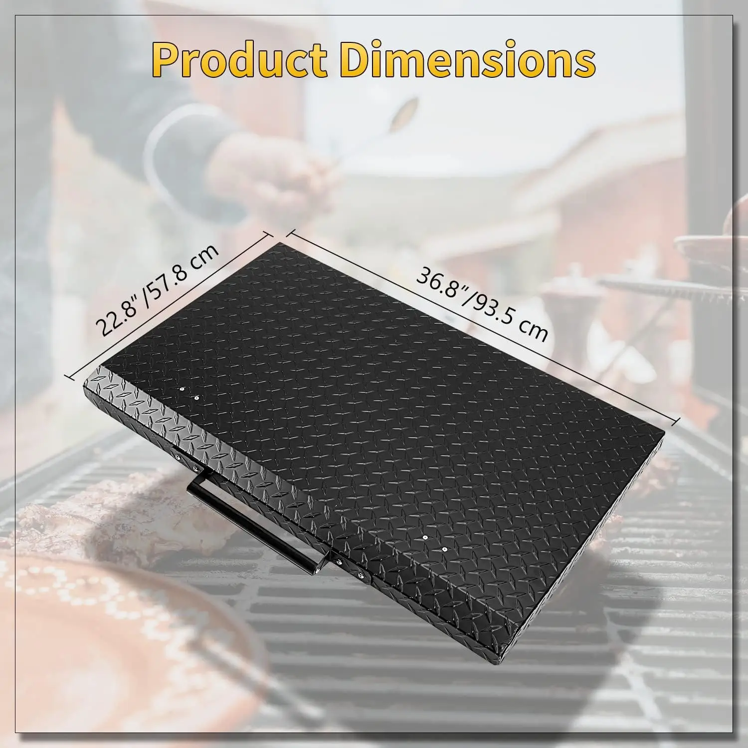 36” Griddle Grill Hard Cover Lid Compatible with Blackstone & More Waterproof Aluminum Black