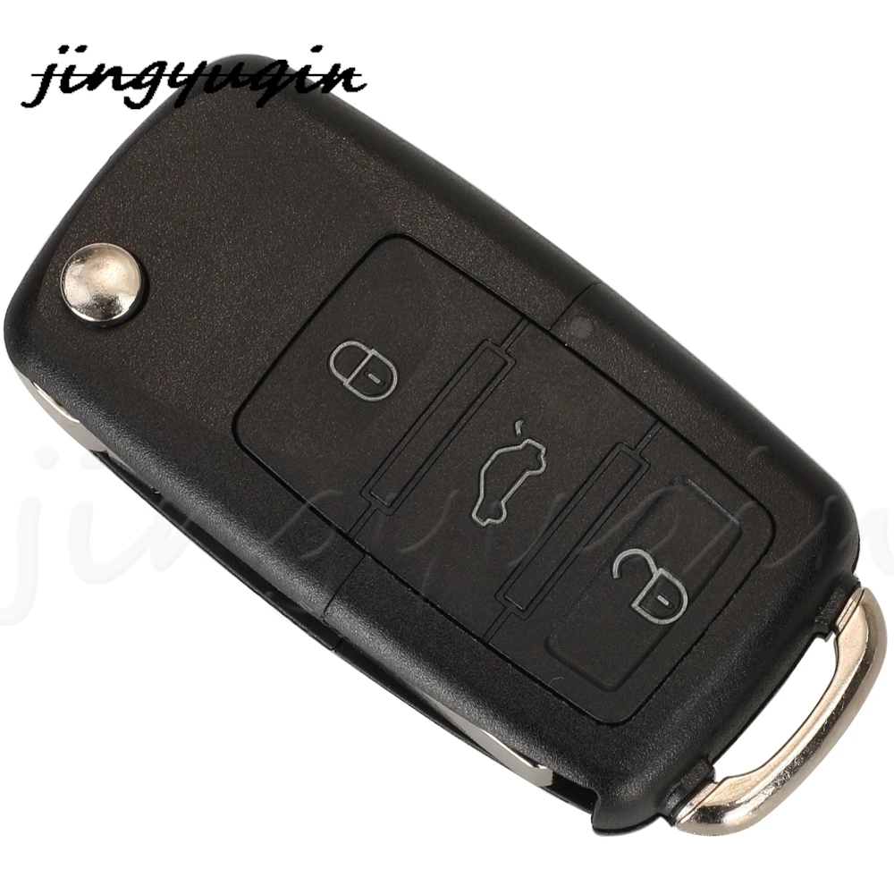 Jingyuqin 3 pulsanti 6qe 959 753 Flip Remote Car Key Fob 434MHz per Volkswagen VW Fox Gol Sharan 2010 + Saveiro2009-2012 6QE959753