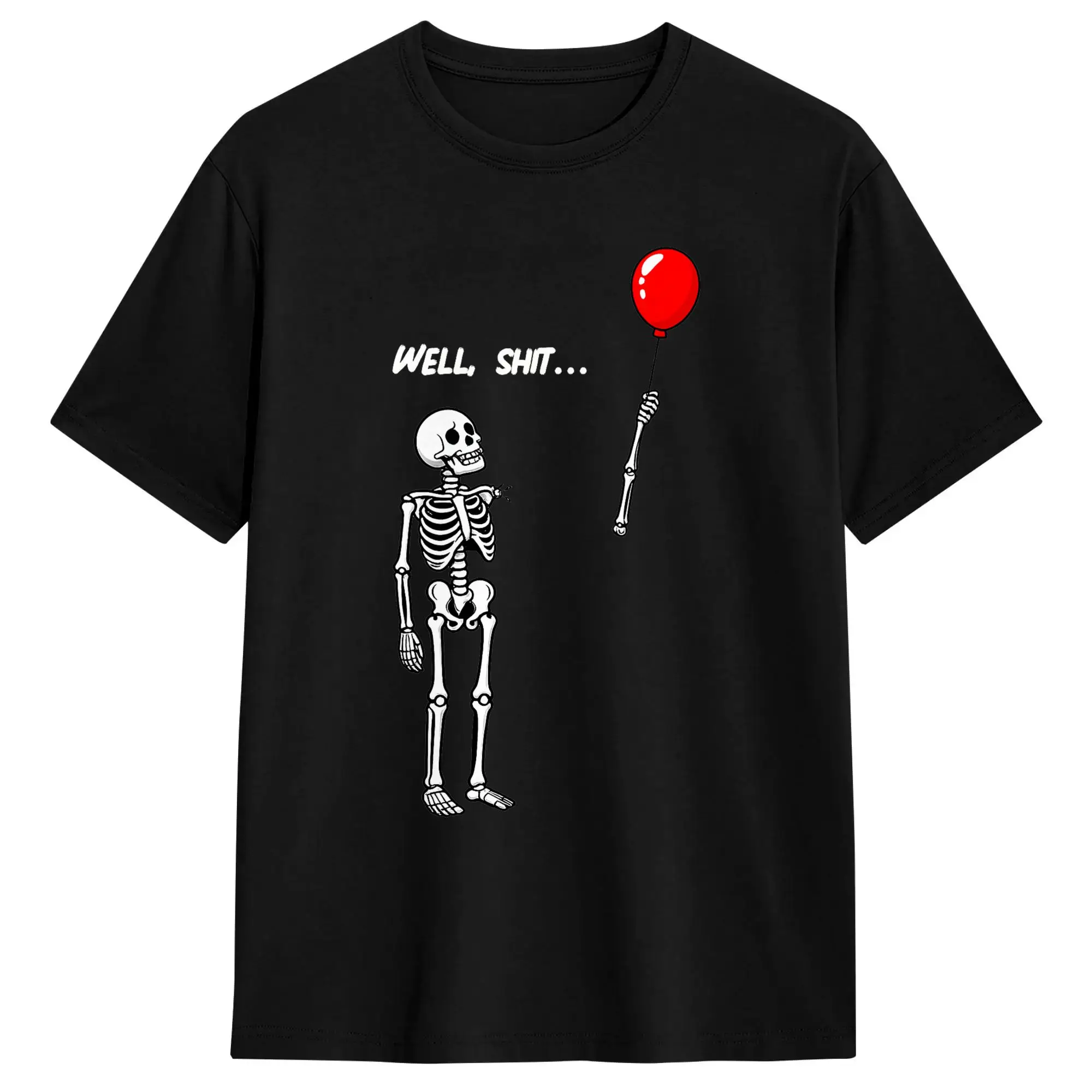 Skeleton Lost Balloon Funny Dark Humor Sarcastic Quote Art  Men T Shirts  Humorous Tee Shirt Short Sleeve Round Neck T-Shirt