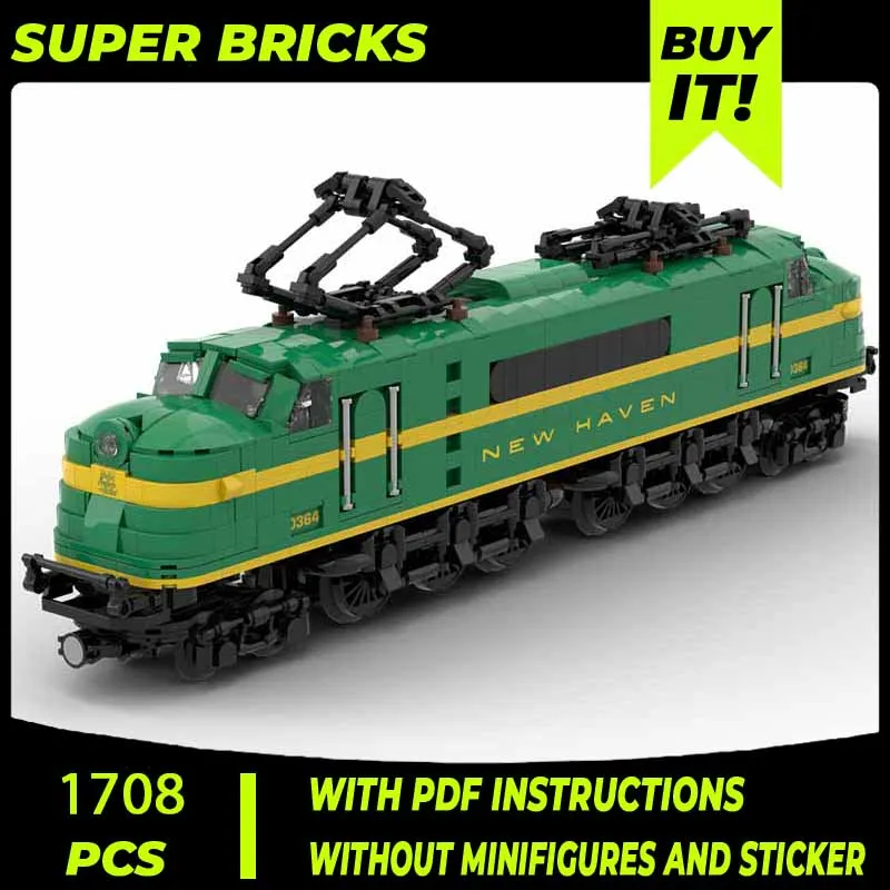 MOC City Freight Railway Train Set Red Locomotive Model Building Block Assembly Transport Vehicles Collection Series Toy Gifts