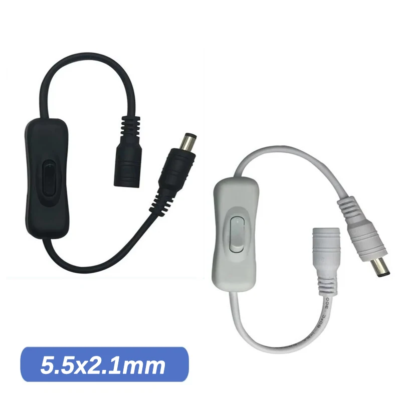 

Inline 304 Switch on Off with Female Male Power Cable 5.5x2.1mm DC Connector Switch 12V 24V for CCTV LED Strip Light