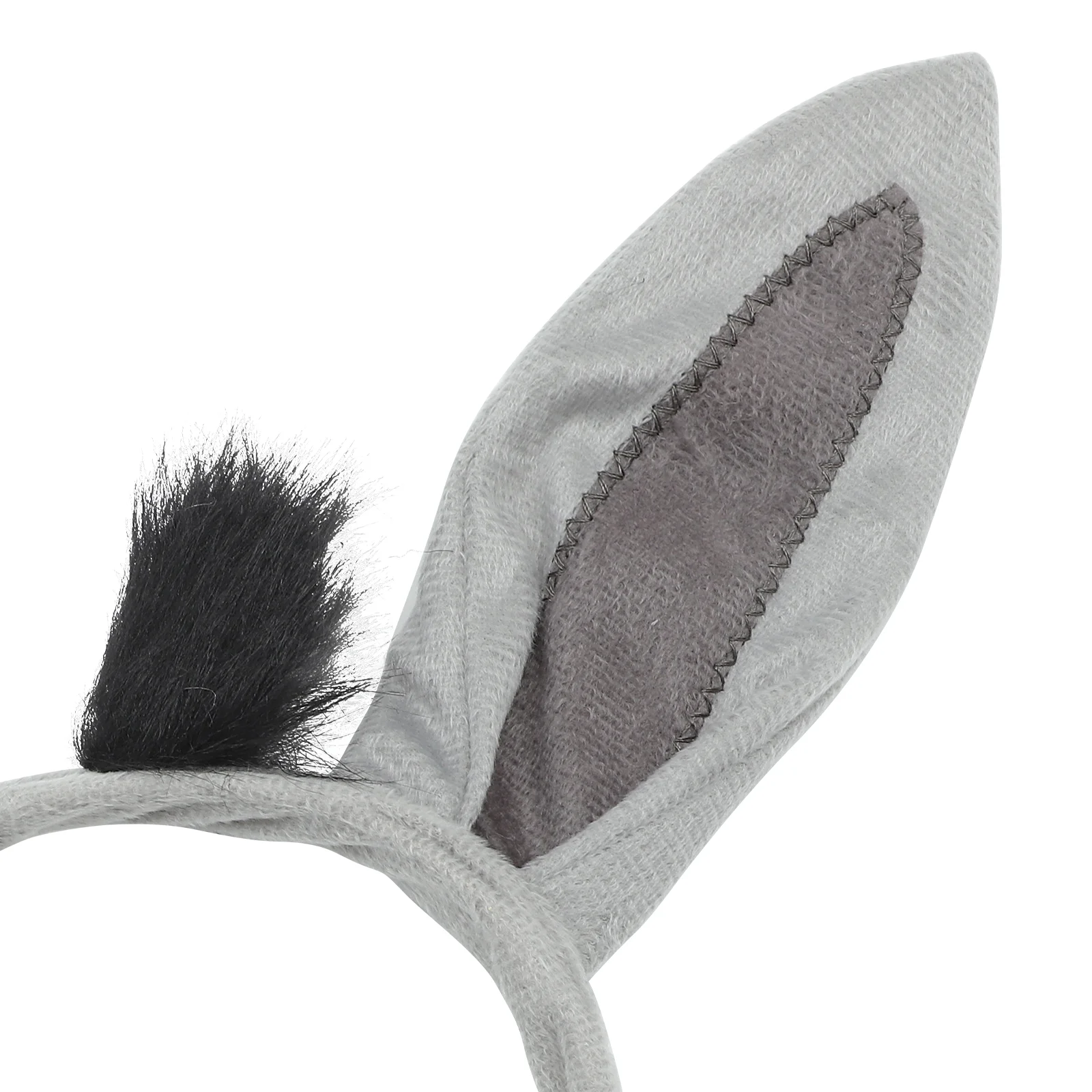 Bunny Tail Donkey Dress Accessories Headband Performance Costume Party Favors Clothing Carnival Headdress Grey Child