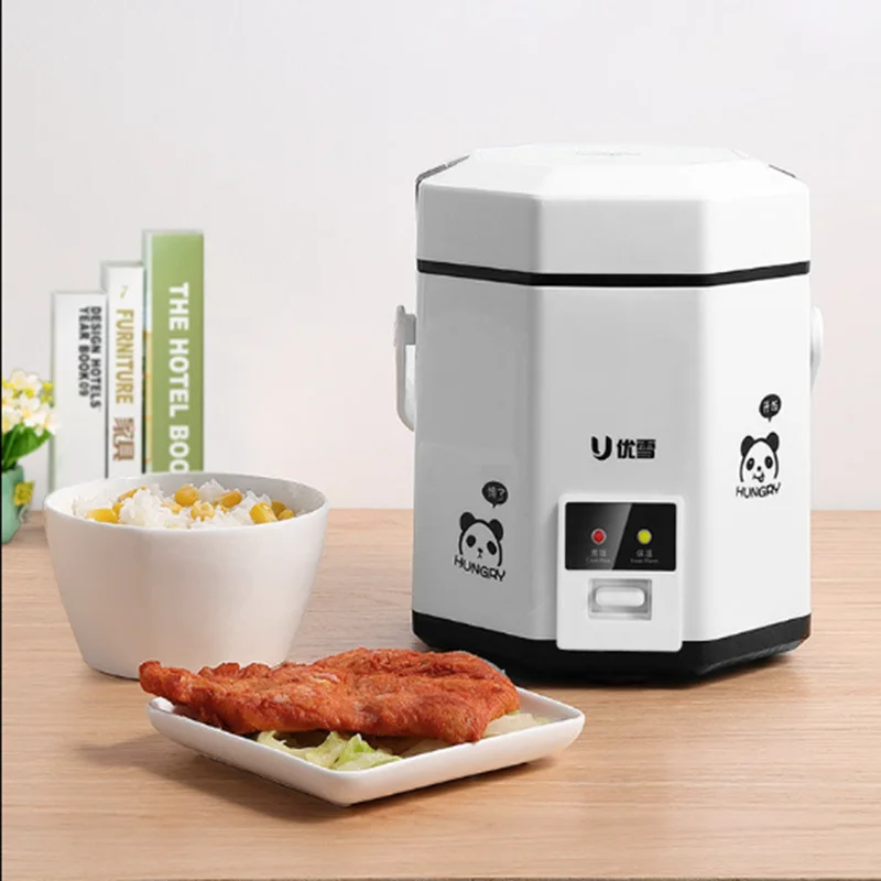 1.2L Mini Electric Rice Cooker 2 Layers Heating Food Steamer Multifunction Meal Cooking Pot 1-2 People Lunch Box