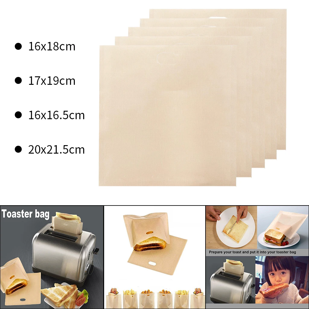 

5 Piece Reusable Grilled Cheese Sandwich Bags, BPA And , Non-stick