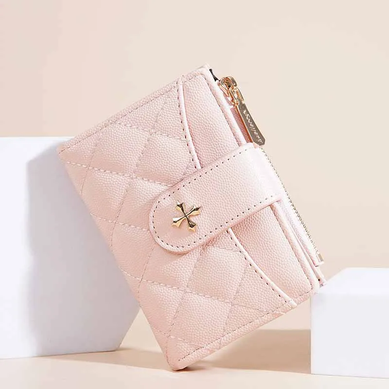 

Luxury Women Short Wallet Multi-Card Lychee Pattern Coin Purse Fashion Zipper Hasp Leather Card Bag Small Mini Wallet Carteras