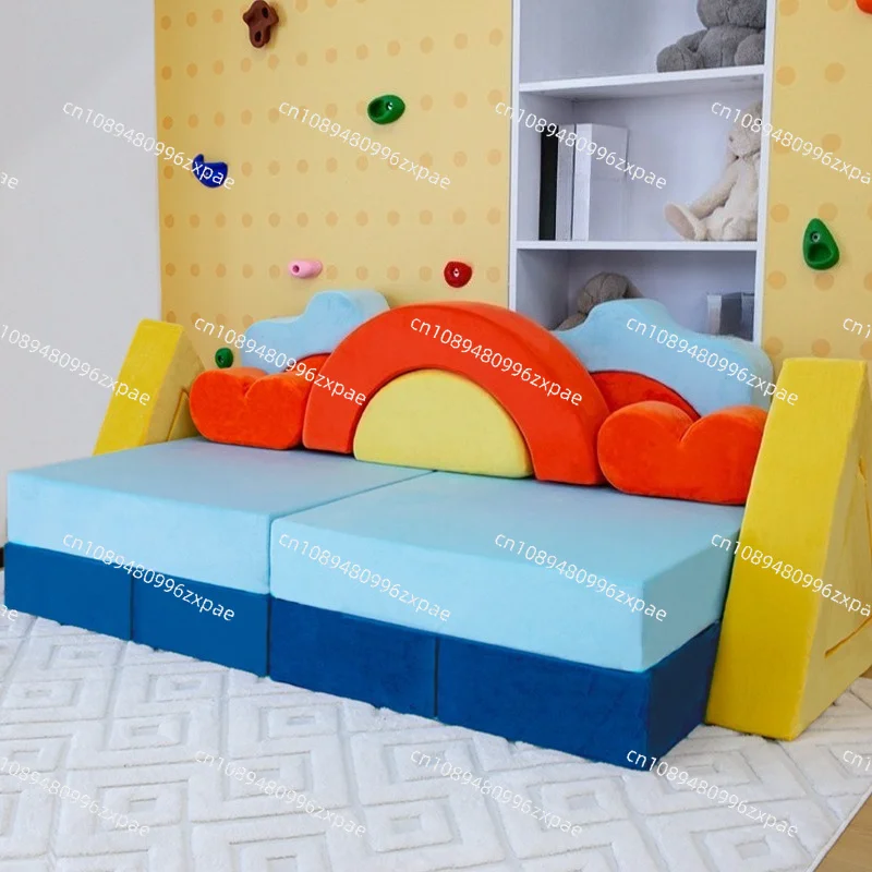 Kids Building Block Sofa Modular Combination Soft Play Sofa Toy Castle Climbing Structure For Toddler Indoor Activity