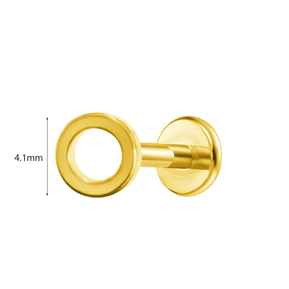 ASTM F136 G23 التيتانيوم القمر ثقب أوبال القرط مسمار دائرة دفع في الخيوط مسدس Labret 16/18/20 جرام الغضروف مجوهرات للجسم