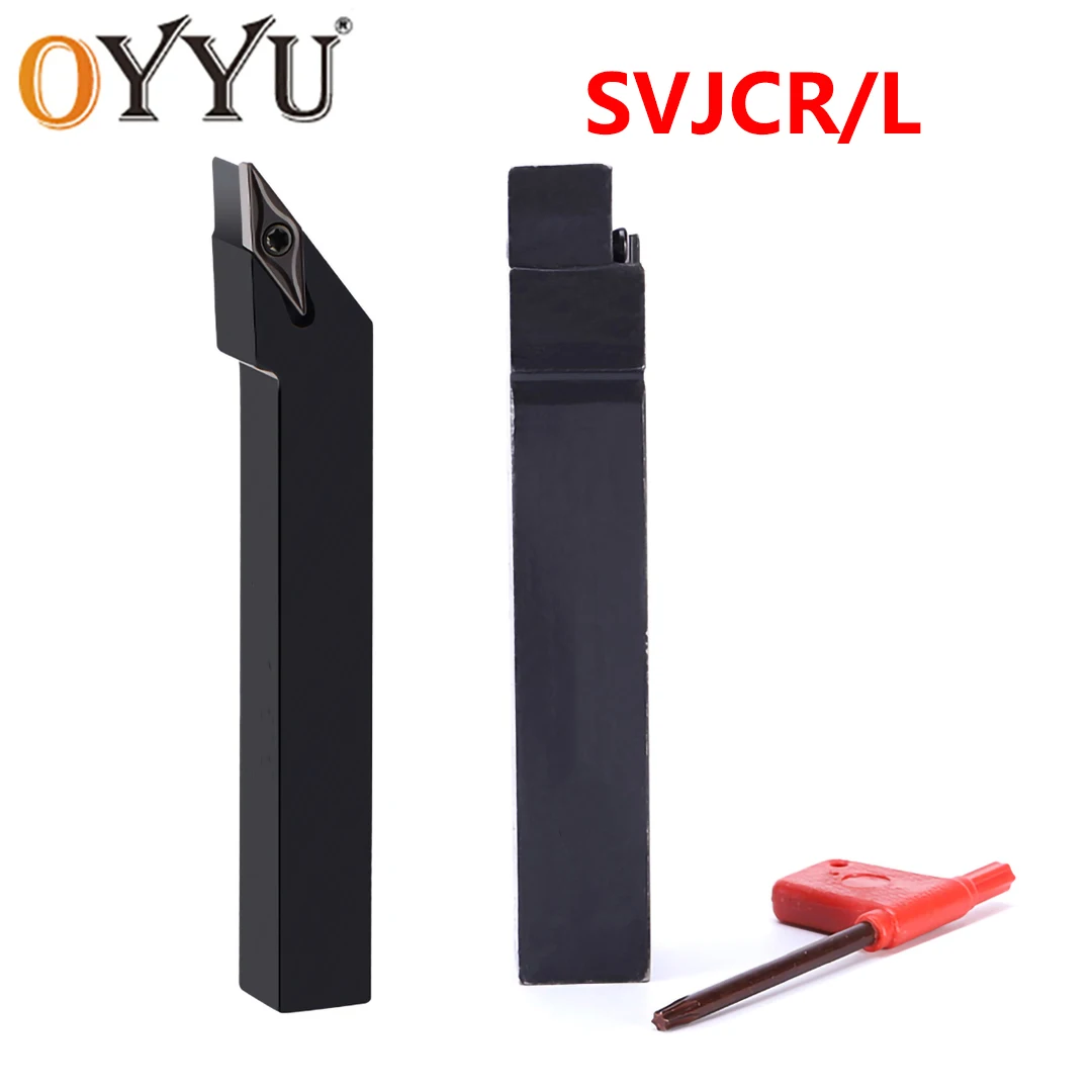 

OYYU SVJCR1212 SVJCR1616 SVJCR2020 SVJCR2525 SVJCR2525M16 Внешний держатель инструмента SVJCR SVJCL для токарных станков с ЧПУ под пластины VCMT