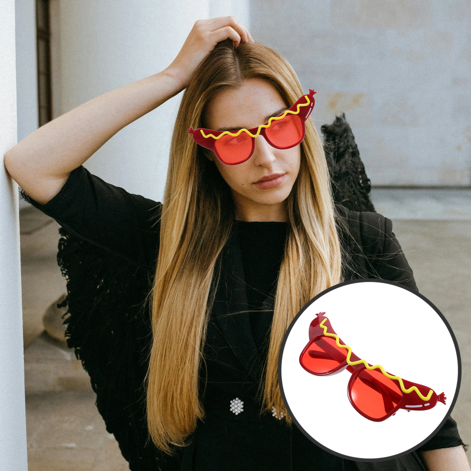 

Hot Dog Glasses Sausage Shaped Party Supplies Funny Party Decorations Portable Adult Costume Eyewear Banquet Props