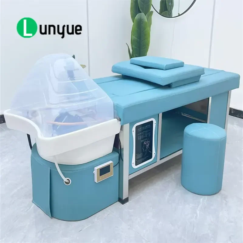 Multifunctional Shampoo Bed with Moxibustion Physiotherapy Function for Hair Therapy Barber Shop Equipment