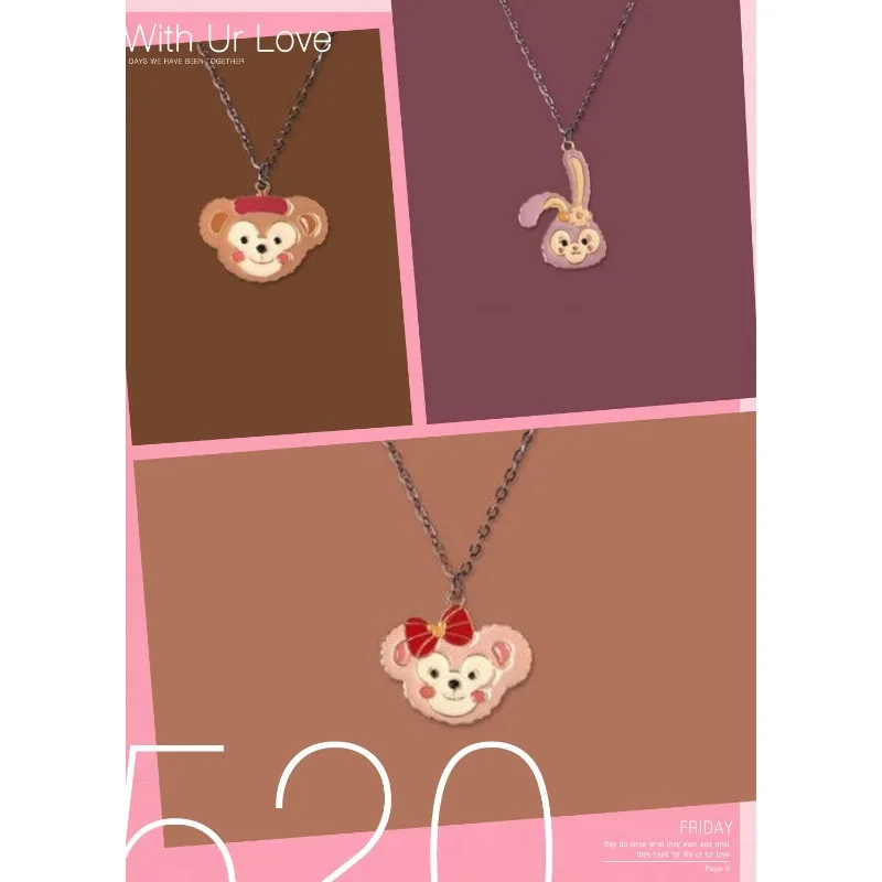 Kalung Disney StellaLou karakter Anime sekitar kartun Q kepribadian lucu Shirley Mei liontin Duffy hadiah ulang tahun anak perempuan