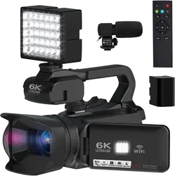 Live Streaming Vlog 6K Camera 18X Digital Zoom 64MP IR Night UHD 4.0 IPS Touch Screen WIFI Professional Video Camera