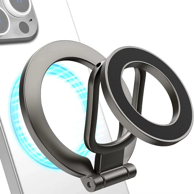 Dual Magnetic Phone Holder Finger Ring Desktop For Magsafe Cellphone Stand For iPhone 17 16 15 14 13 12 Pro Max Smartphone Mount