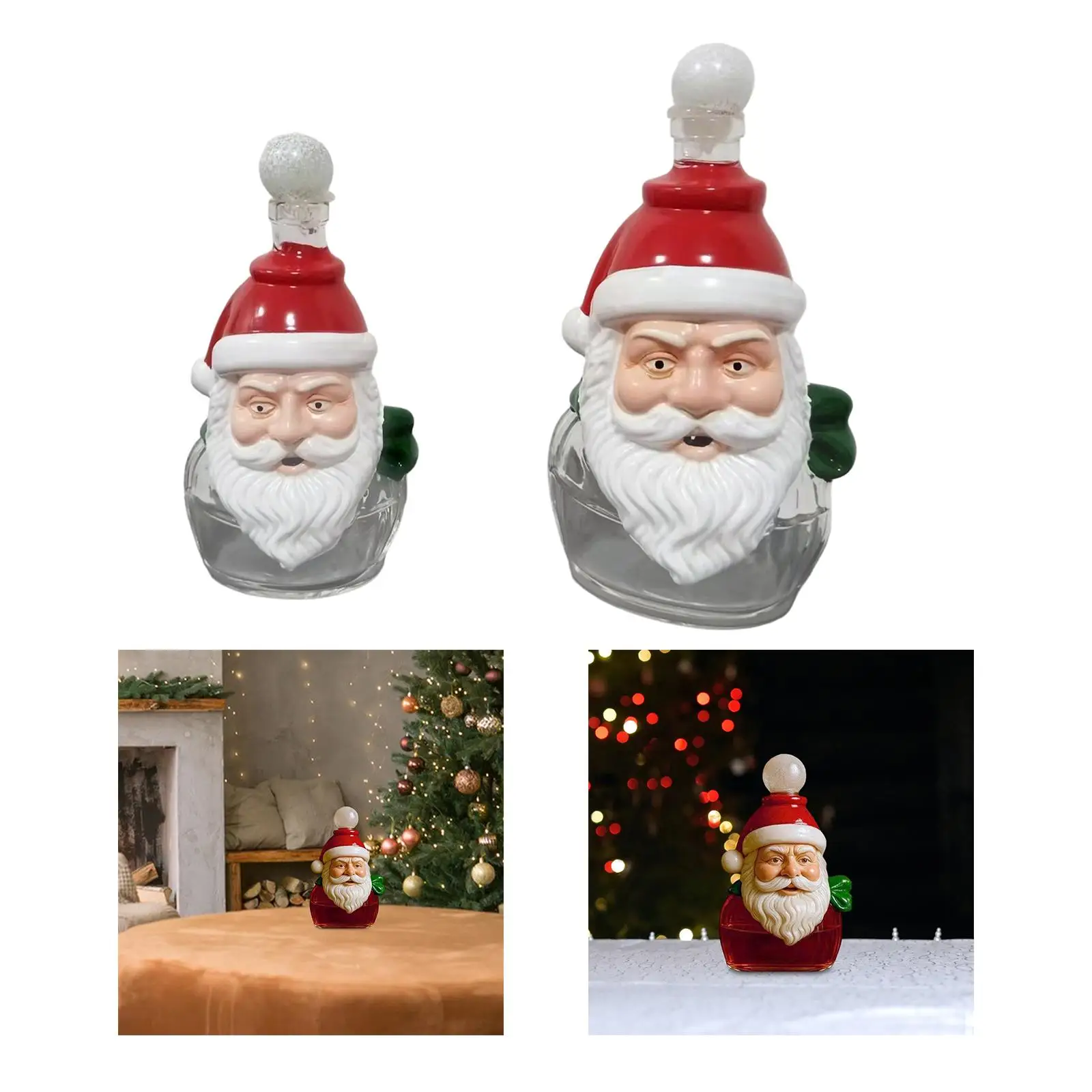 

Santa Whiskey Decanter Wine Lover Gift, Portable Whiskey Bottle Wine Bottle, Festive Decor for Home Office Bar Home Party