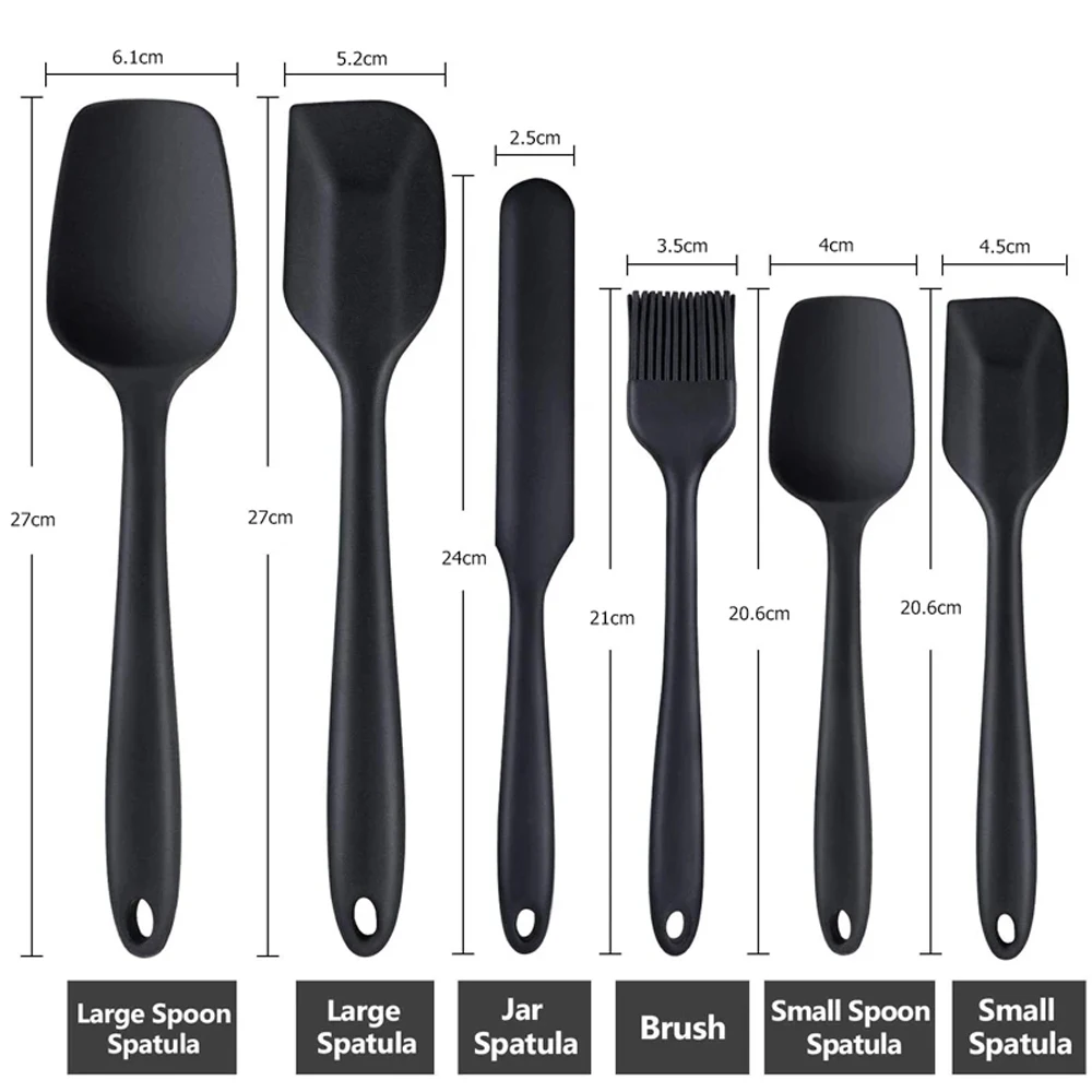 6 Pieces Silicone Spatula Set Food Grade Non Stick Heat Resistant Spatulas Turner for Cooking Baking Mixing Baking Tools image 2