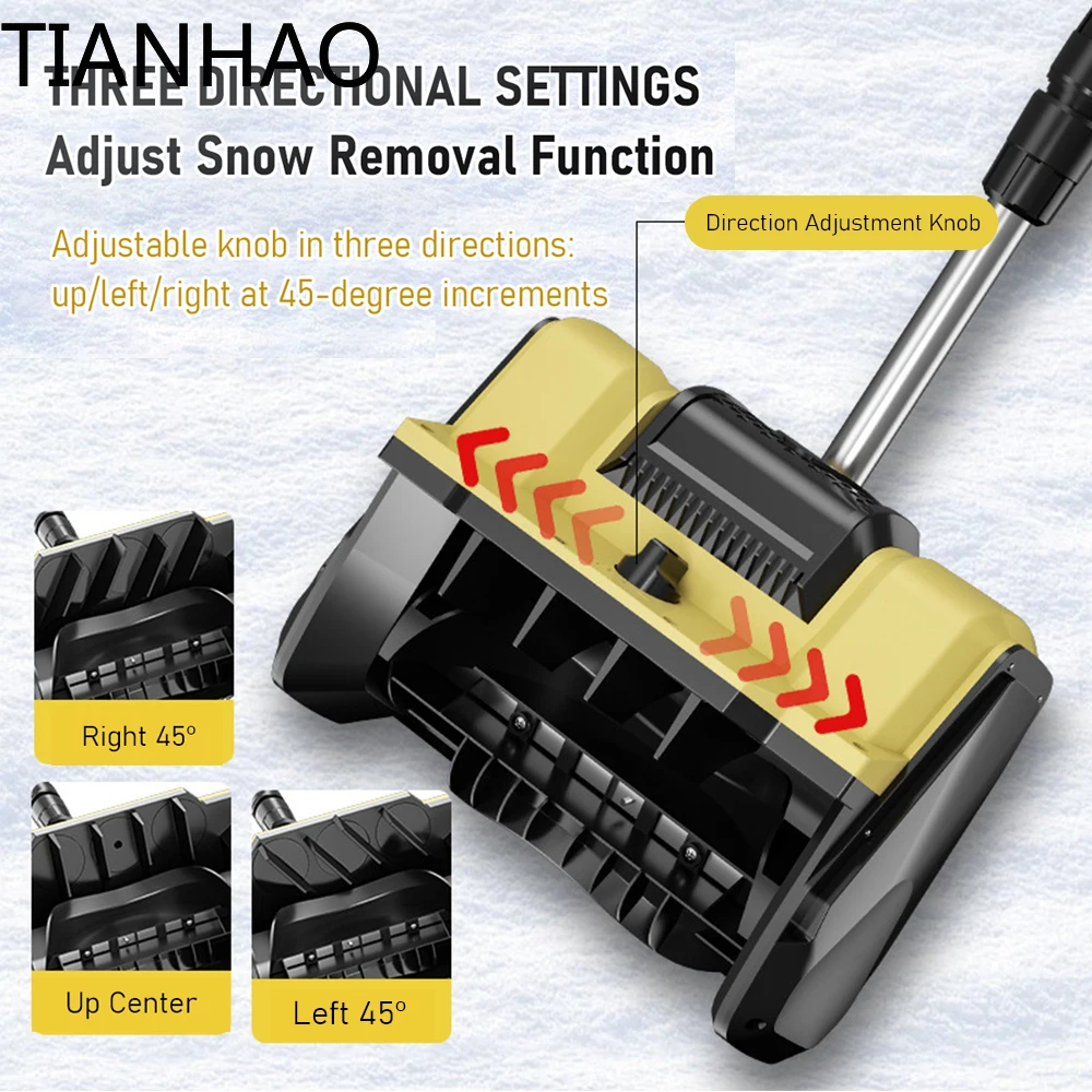 1200W Electric Push Snow Blower Cordless Snow Thrower High Power Snow Shovel Foldable Snow Cleaner Snow Sweeper (No Battery)