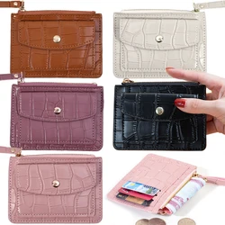 Mini Geldbörsen Haspe Solide Multi-Karten Halter Frauen Einfache Leder Weibliche Geldbörse Münze Kurze Geldbörsen Dünne Kleine Brieftasche Zipper haspe