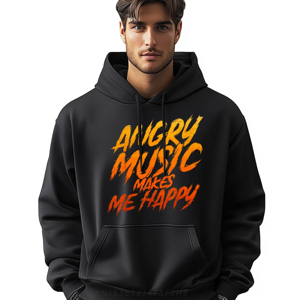 

Angry Makes Me Happy Lovers Hoodies Funky Round Collar Casual Long Sleeve Female Hoodies Printed On Sweatshirt Man