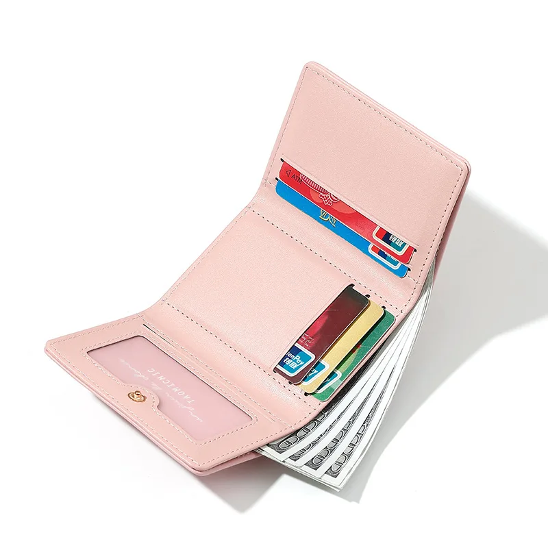 Кожаный кошелек с милым котом для женщин, чехол для карт большой емкости, короткий женский кошелек Tarjetero Carteiras Femininas Billeteras Mujer