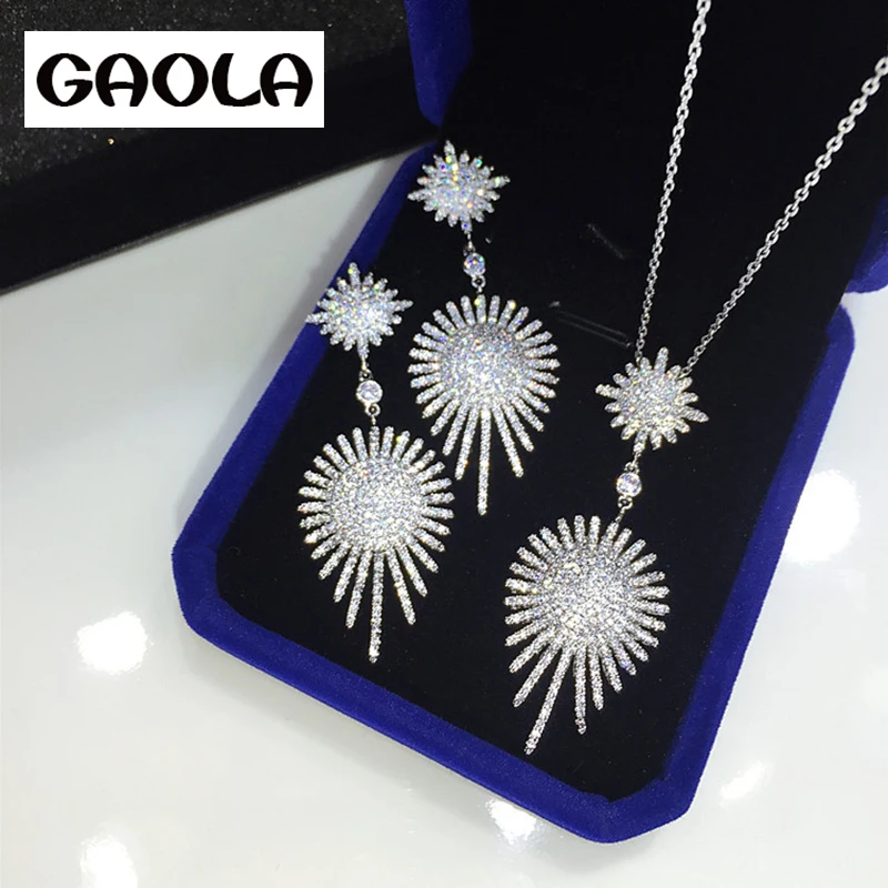 

GAOLA Silver Color Crystal Jewelry Sets, Fashion 2016 Necklace and Earring Set for Women GLD0944GLE5434Y