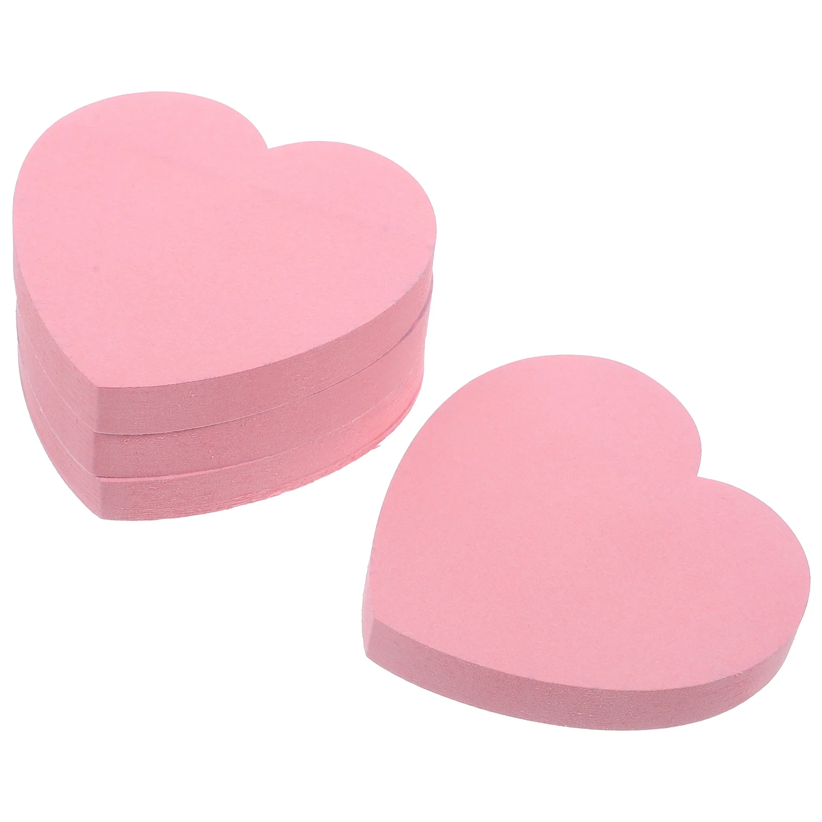 4 Books Portable Pink Love Sticky Notes Student Scrapbook Stickers Heart Shaped Notepads Paper Supply