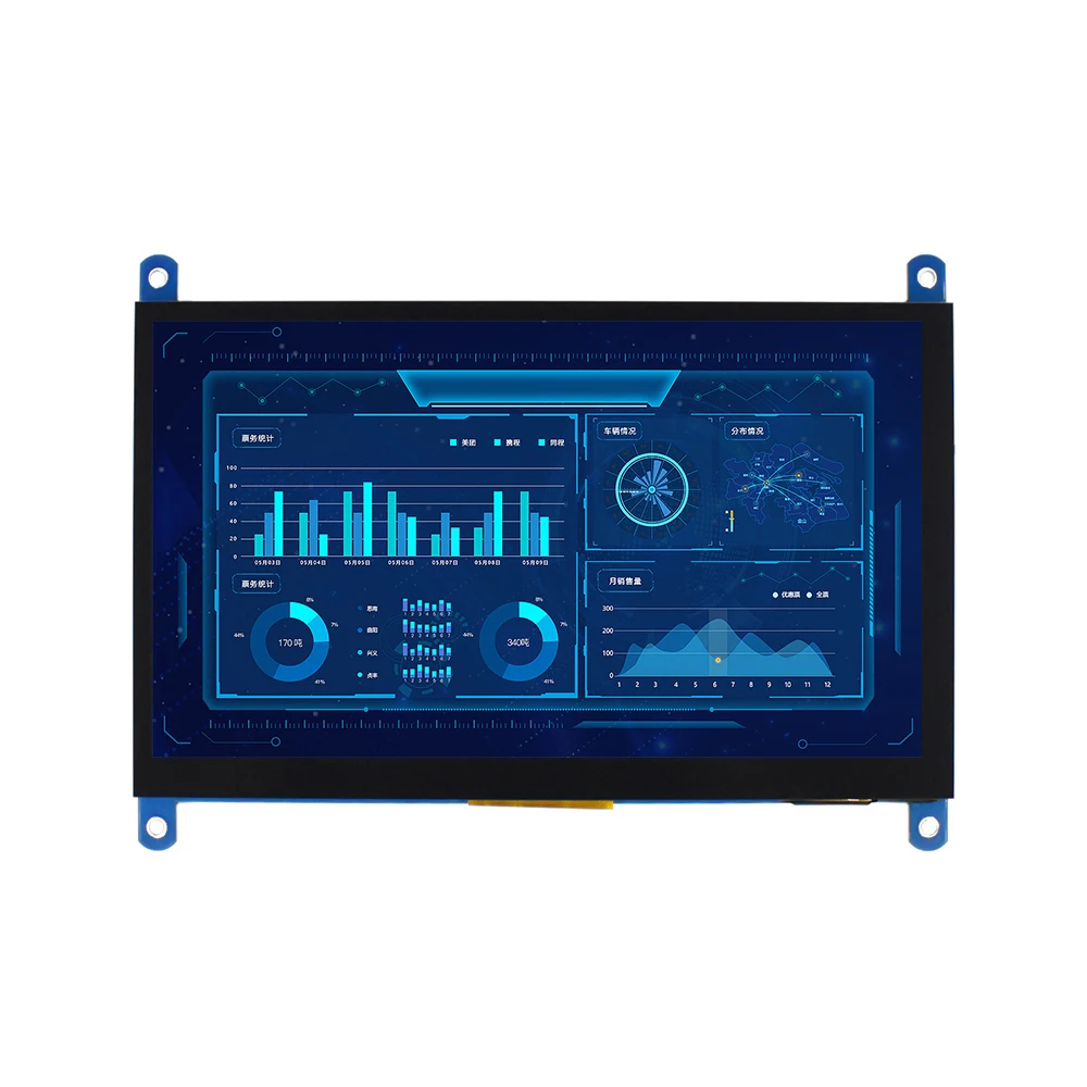 TNT capacitivo Touch Screen Panel, TFT LCD Module, Display para Raspberry Pi 3 B +, 4b, 1024x600, 7\